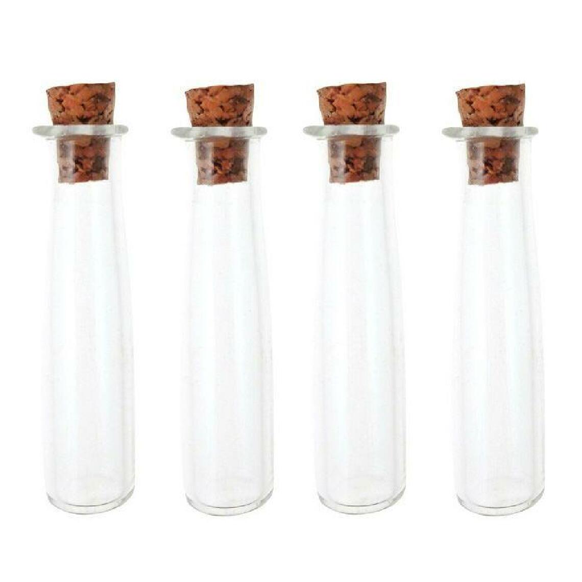 Graines Creatives - 4 mini tubes en verre 4 cm à bouchon liège - Kits créatifs