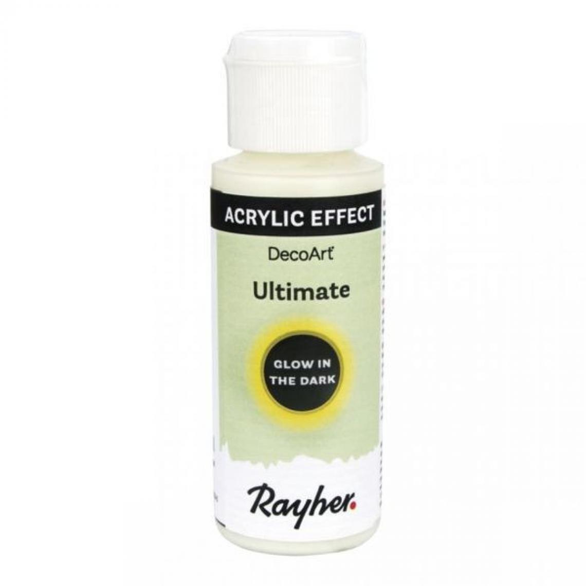 Rayher - Peinture acrylique fluo phosphorescente 59 ml - jaune - Dessin et peinture