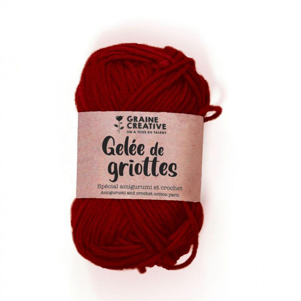 Graines Creatives - Fil de coton spécial crochet et amigurumi 55 m - rouge bordeaux - Dessin et peinture