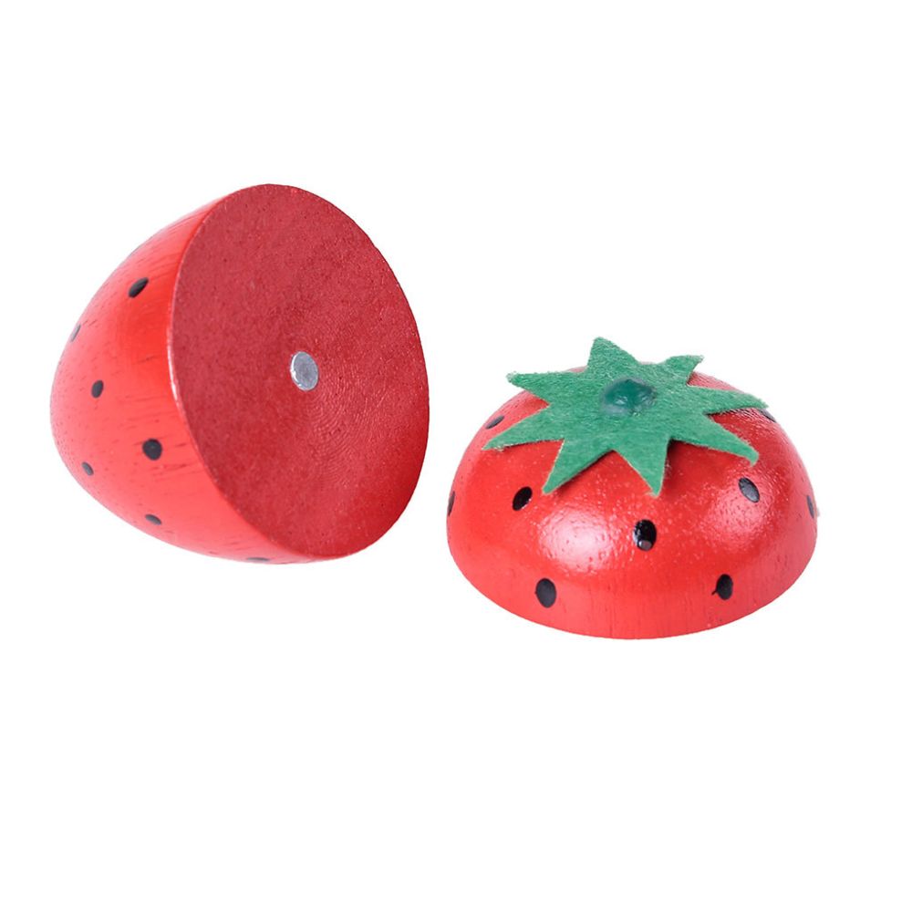 marque generique - La fraise connectée magnétique en bois d'enfants coupe la nourriture feignent des jouets de nourriture - Bricolage et jardinage