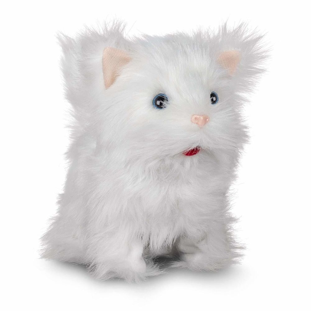 Tobar - Tobar - 28774 - Peluche animée chaton blanc qui marche et miaule, Collection Animigos - Animaux
