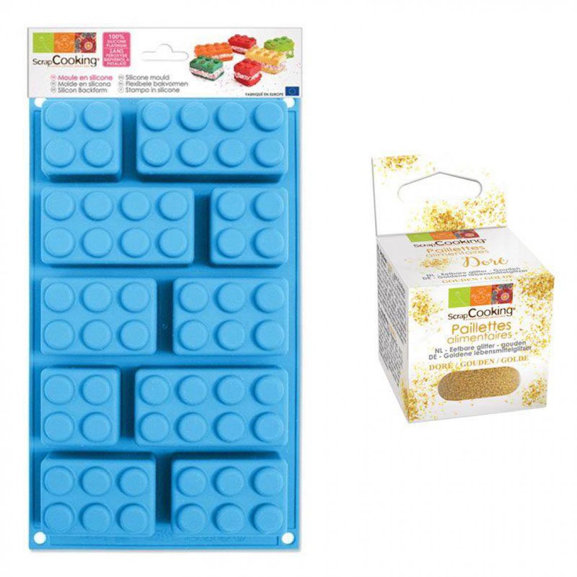 Scrapcooking - Moule en silicone briques + paillettes dorées - Kits créatifs