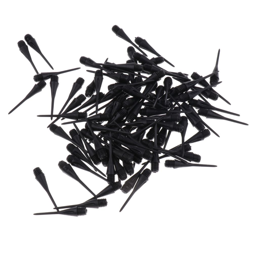 marque generique - 100 Pcs Dart Soft Tips Points 2BA Standard Darts Shaft Needle Black - Accessoires fléchettes