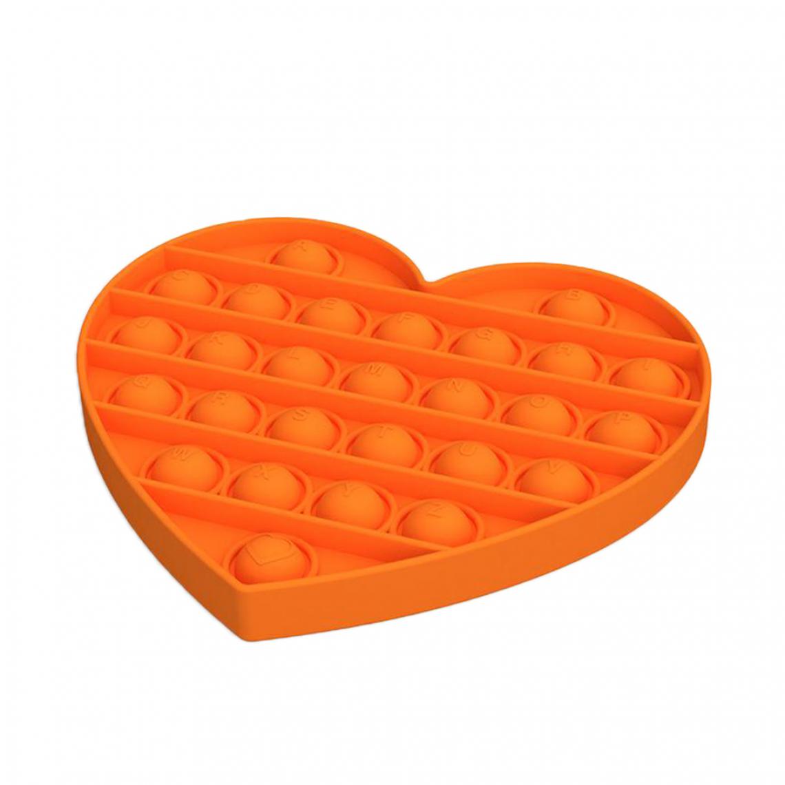 marque generique - 1 Pc Pop It Silicone Push Bubble Fidget Jouet Squeeze Jouet Sensoriel École Amusant Amour Orange - Jeux éducatifs