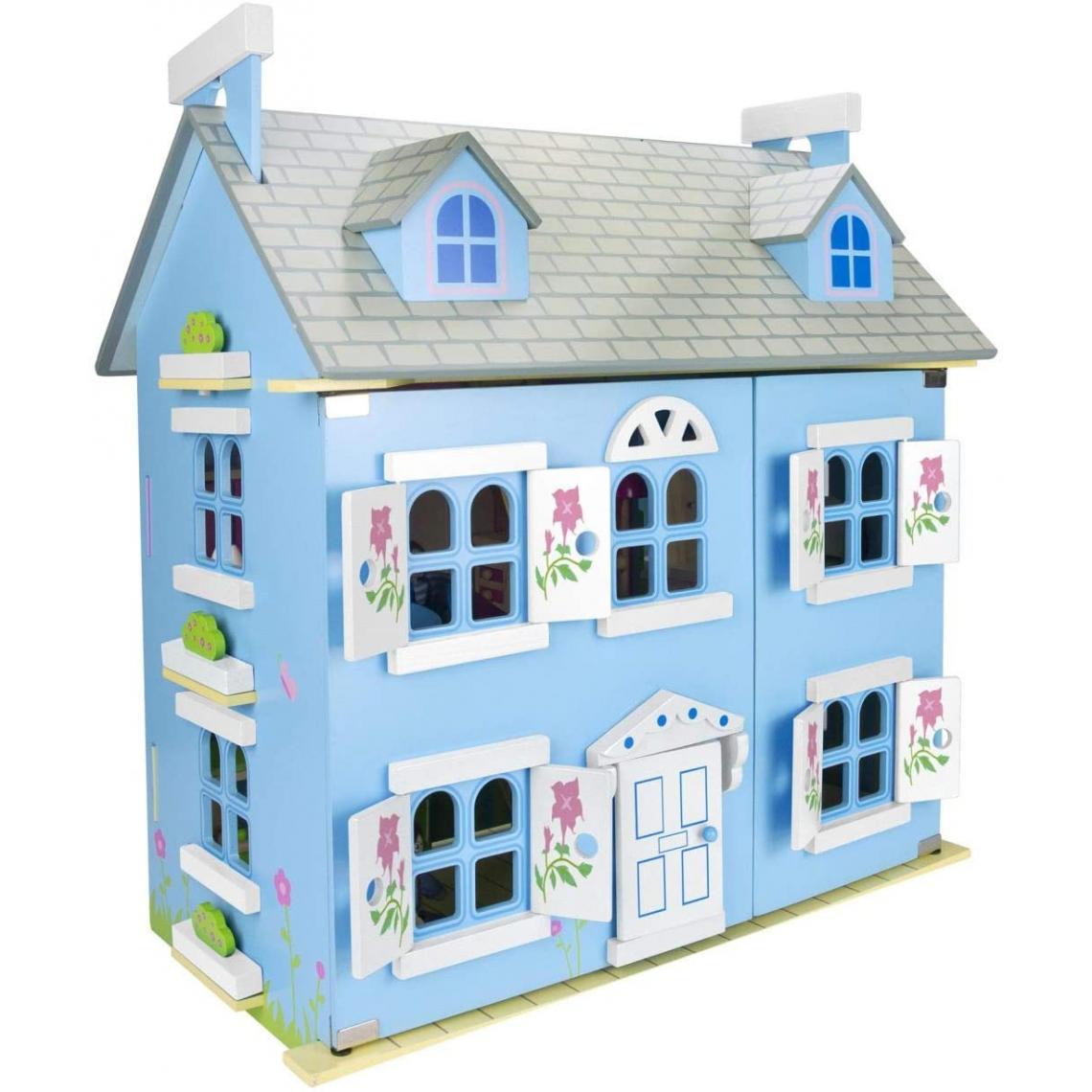 Leomark - Villa alpine pour les poupées - couleur bleue - Maisons de poupées