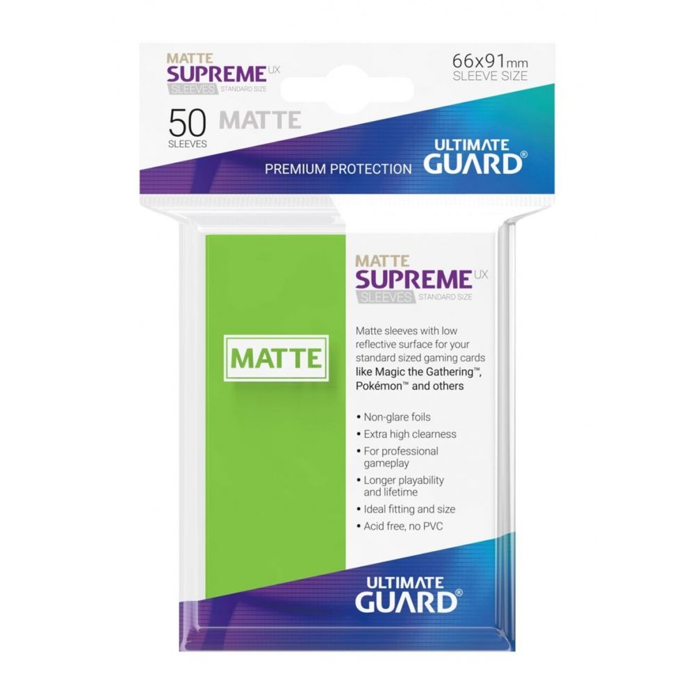 Ultimate Guard - Ultimate Guard - 50 pochettes Supreme UX Sleeves taille standard Vert Clair Mat - Jeux de cartes