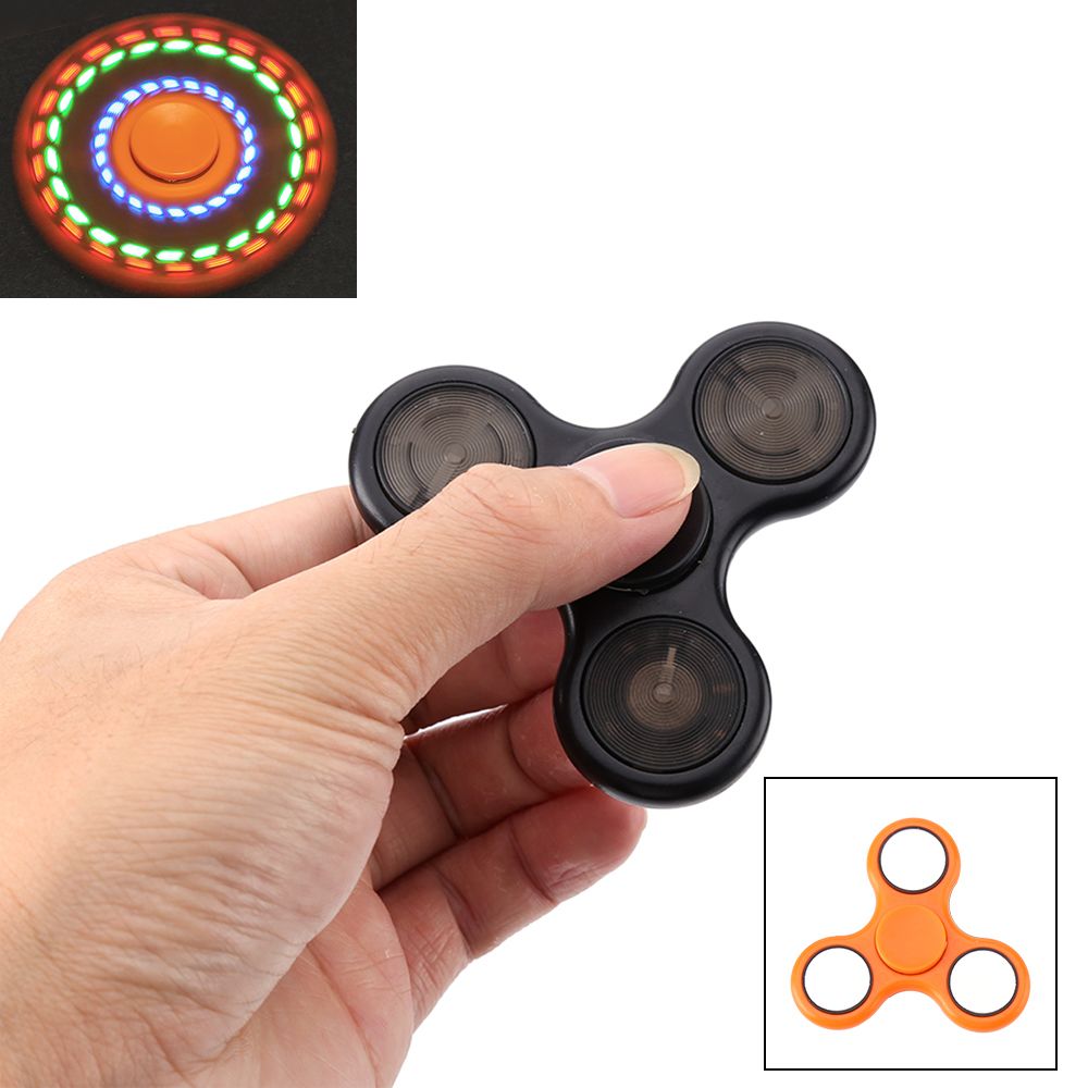 Shopinnov - Hand spinner fidget spinner modele lumineux orange - Jeux de récréation