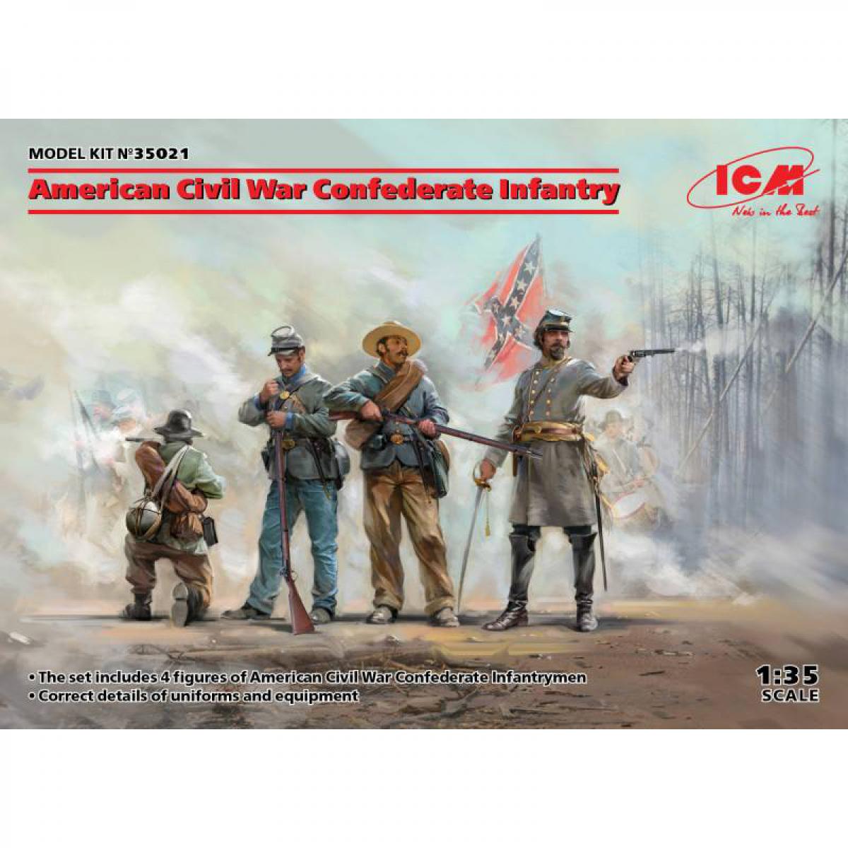 Icm - Figurine Mignature American Civil War Confederate Infantry - Figurines militaires
