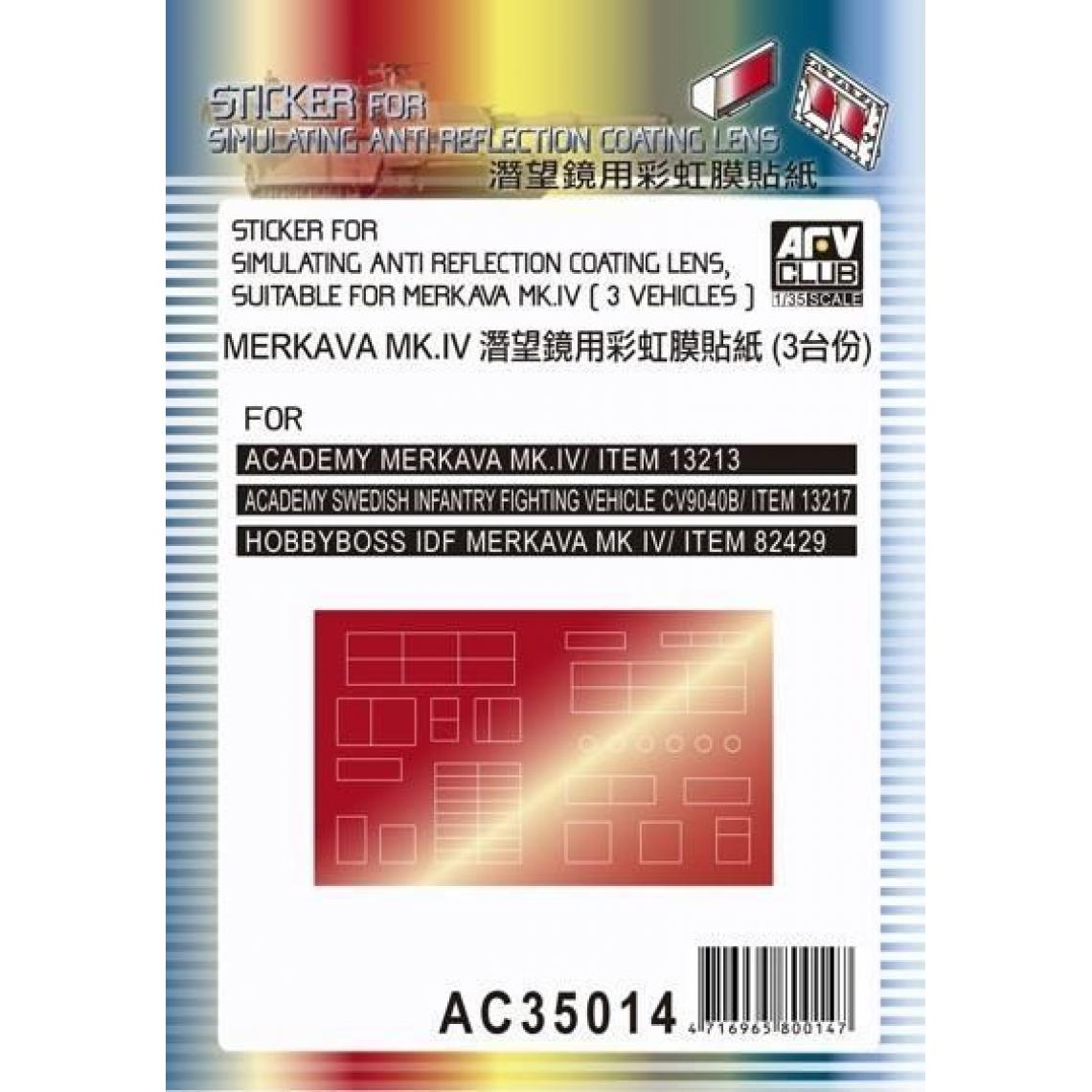 Afv Club - Sticker anti reflection for Merkava MkIV - 1:35e - AFV-Club - Accessoires et pièces