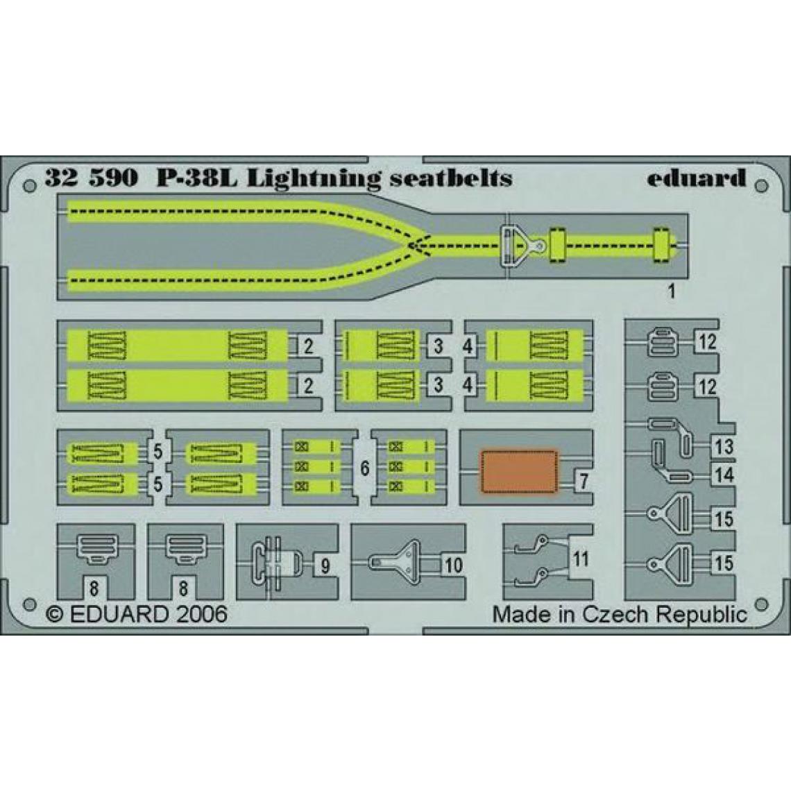 Eduard - P-38L Lightning seatbelts für Trumpeter Bausatz 02227- 1:32e - Eduard Accessories - Accessoires et pièces