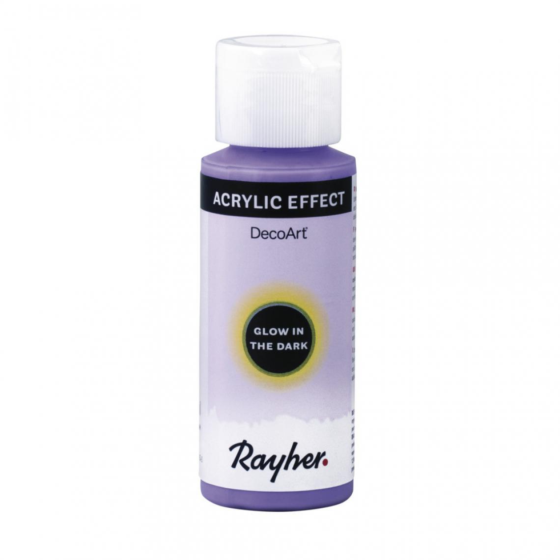 Rayher - Peinture acrylique fluo phosphorescente 59 ml - violet - Dessin et peinture