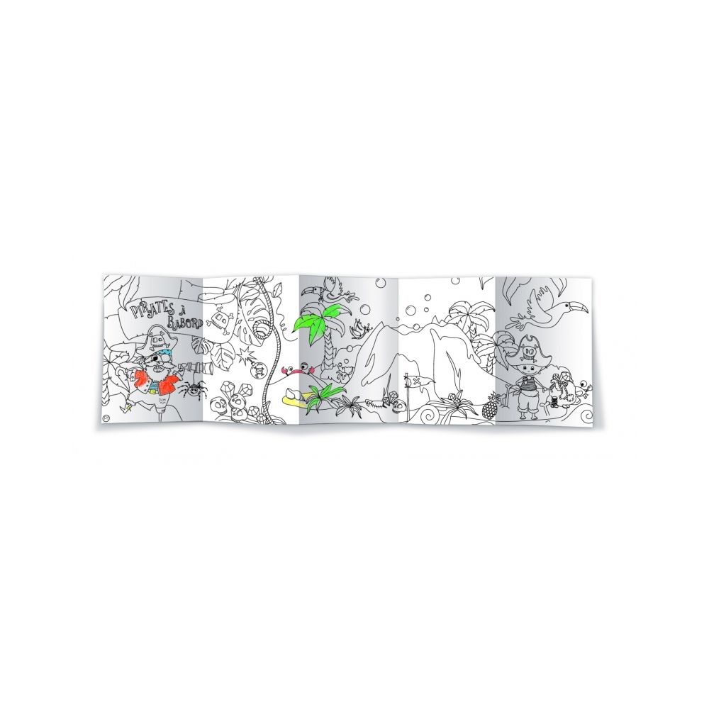 marque generique - Coloriages nomades - 14,8 x 48,5 cm - Pirates - Jeux éducatifs