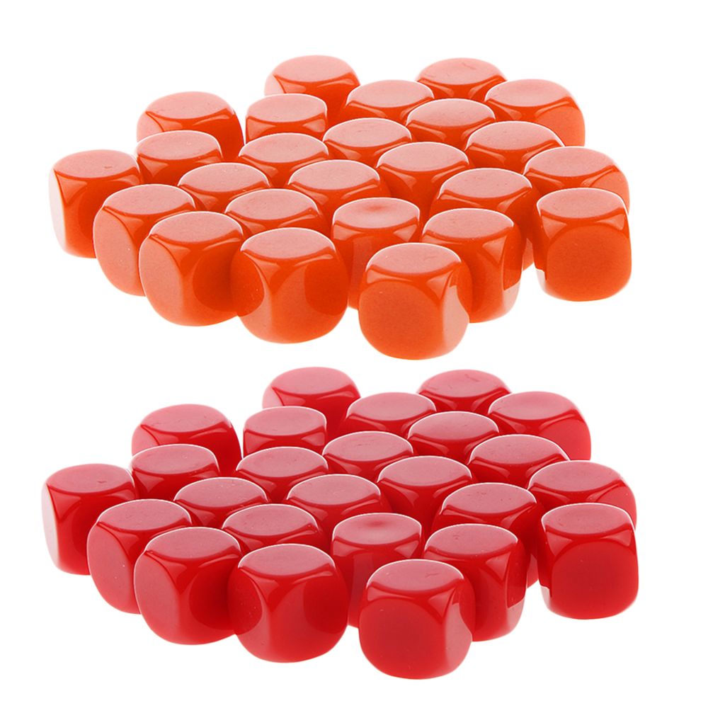 marque generique - 50 pièces opaque blanc dés six faces D6 pour D u0026 D RPG jeu rouge et orange - Jeux de rôles