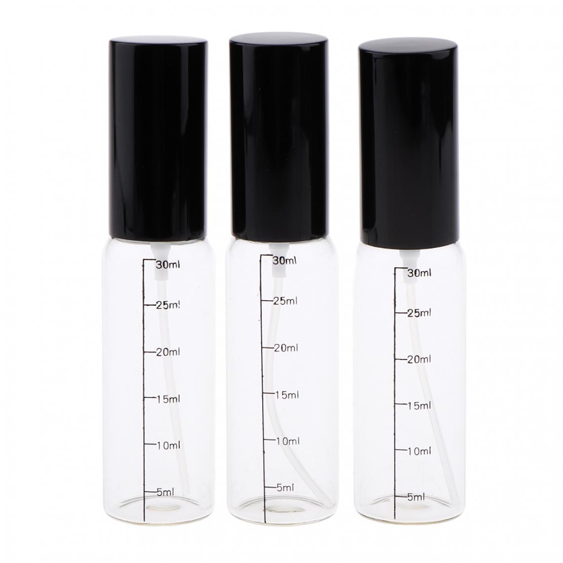 marque generique - 3pcs Flacon Pulvérisateur En Verre Vide Transparent Avec échelle Pour Parfum Argent - Maquillage et coiffure