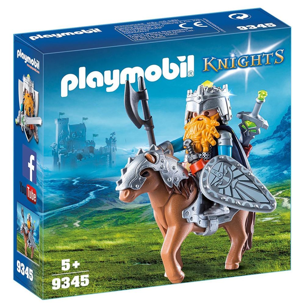 Playmobil - PLAYMOBIL 9345 Chevaliers - Combattant nain et poney - Playmobil