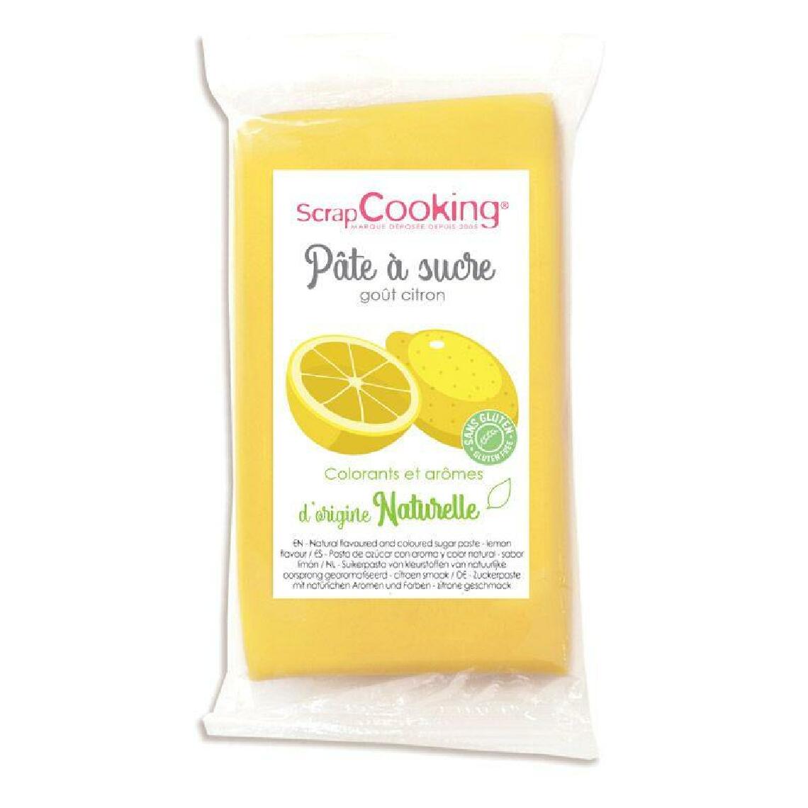 Scrapcooking - Pâte à sucre jaune 250 g sans gluten - arôme citron - Kits créatifs