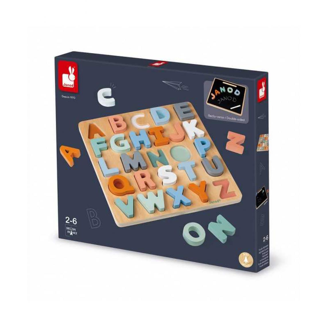 Janod - Puzzle alphabet en bois - Sweet cocoon - Jeux éducatifs