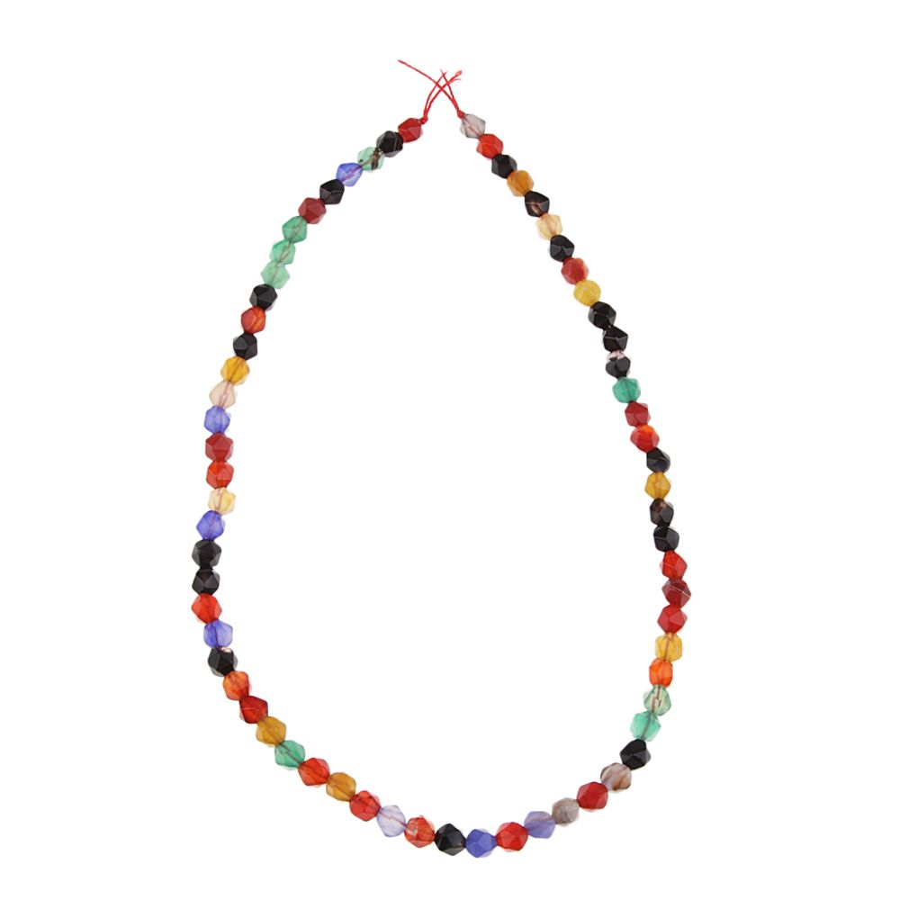 marque generique - 48pcs perles naturelles de pierres précieuses agate pour la fabrication de bijoux résultats de bricolage artisanat B - Perles