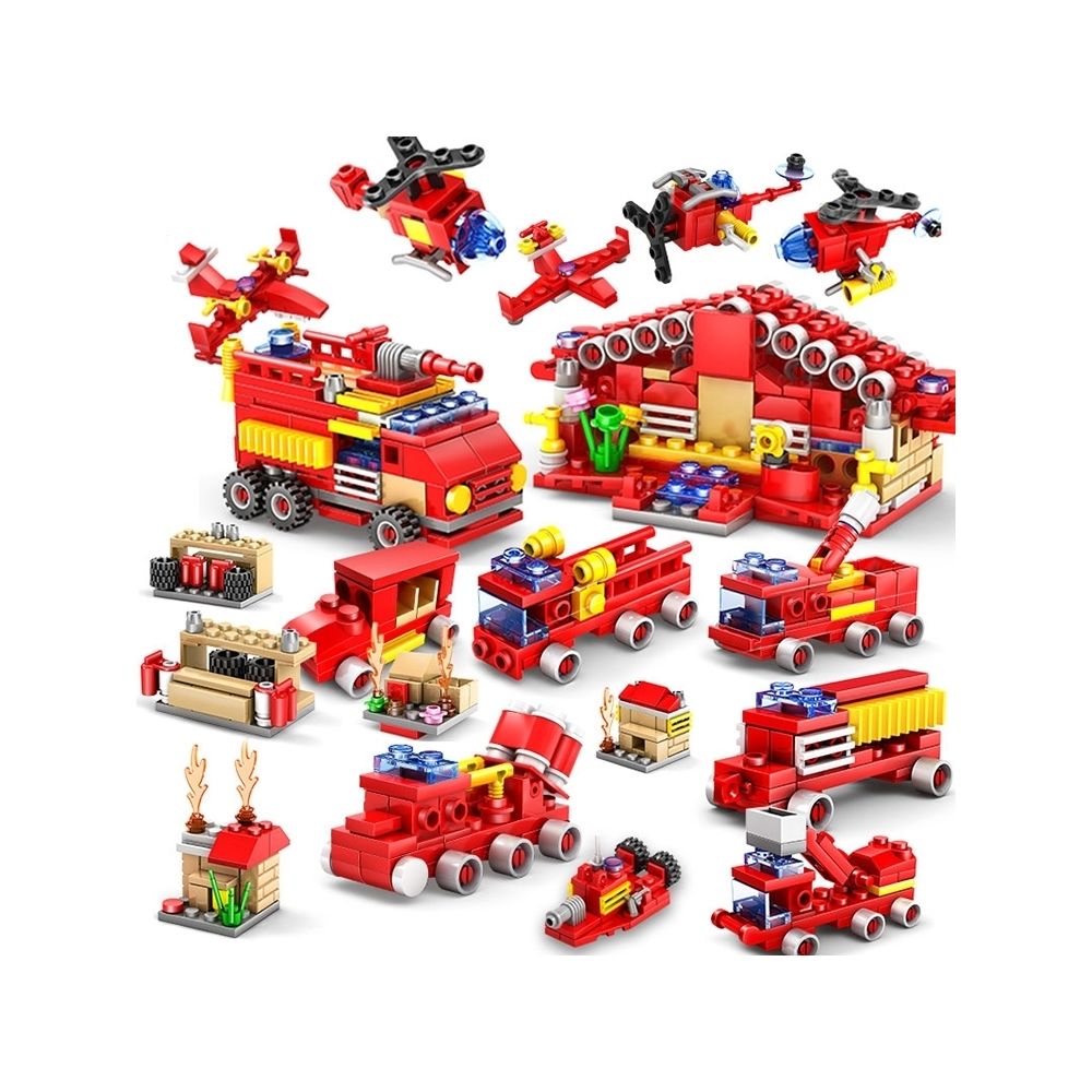 Wewoo - Jeu construction DIY 16 en 1 ensembles de blocs de de caserne de pompiers Compatible City Firefighter Éducatifs Briques de jouets, tranche d'âge: 6 ans ci-dessus - Briques et blocs