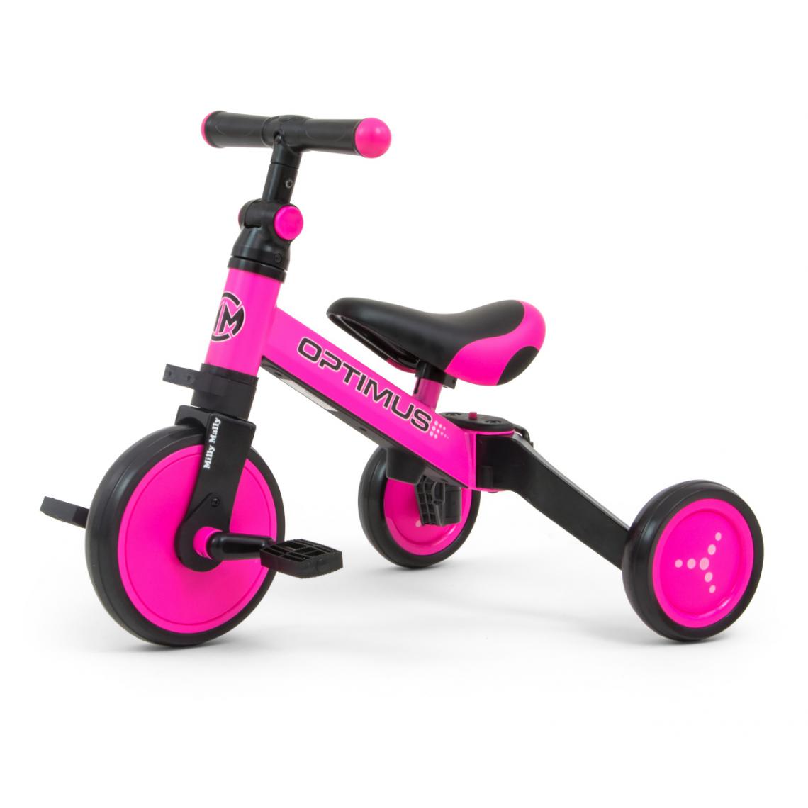 Hucoco - MANDY - Vélo 3en1 pour enfants - ge 12M+ - Inclinaison du guidon réglable - Roues en mousse - Tricycle - Rose - Tricycle