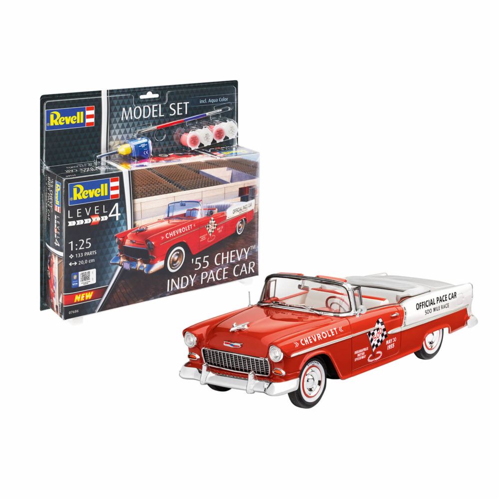 Revell - Maquette voiture : Model Set : '55 Chevy Indy Pace Car - Voitures