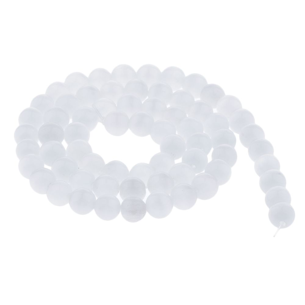 marque generique - chaîne de perles d'espacement lâche d'opale de pierre gemme naturelle pour les bijoux 6mm 62pcs - Perles