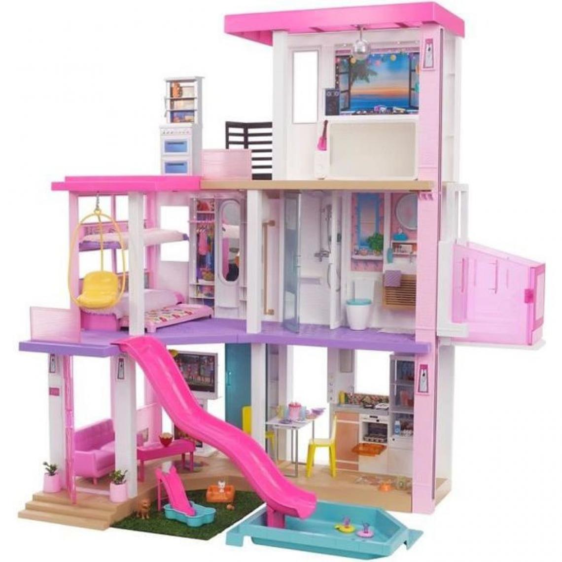 Barbie - Barbie - Coffret maison de reve Barbie, 3 niveaux, lumieres et sons et + de 75 accessoires - Accessoire Poupée Mannequin - Des - Poupées
