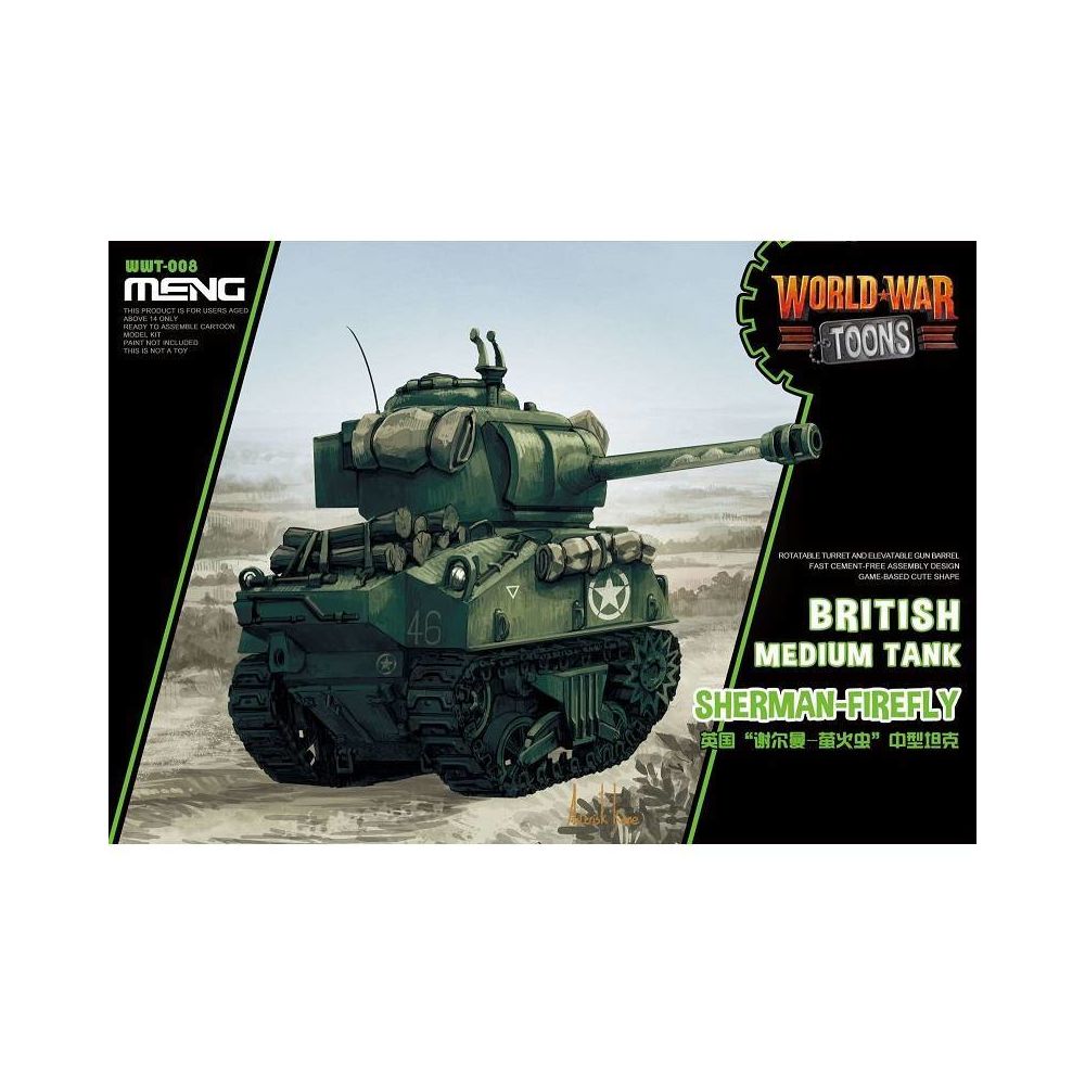 Meng - Maquette Char World War Toons British Medium Tank Sherman-firefly - Chars