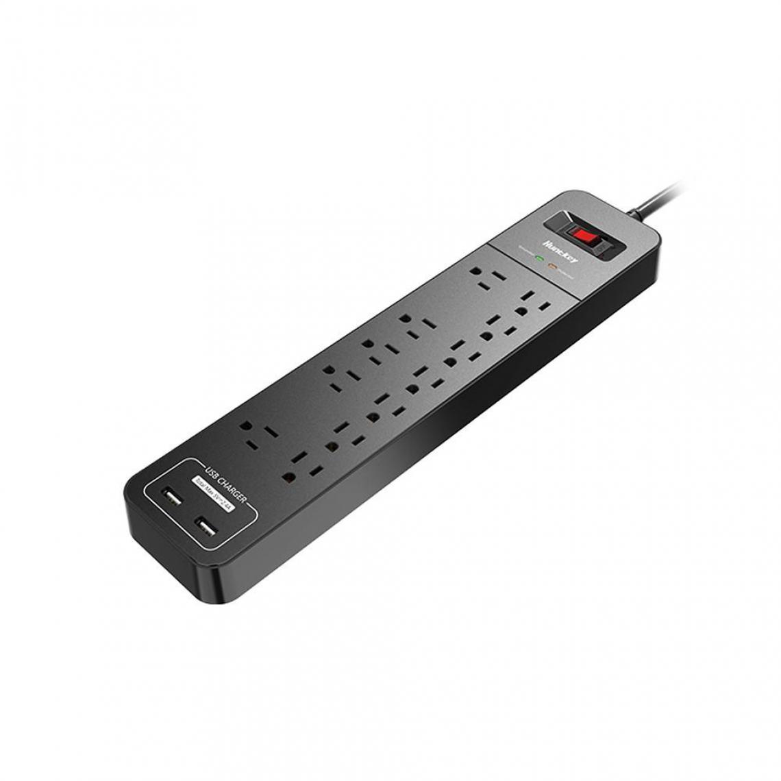 Justgreenbox - Multiprise Prise domestique durable avec 12 prises secteur 2 ports de charge USB-A Protecteur de surtension Norme américaine - T6112211959061 - Ardoises et tableaux