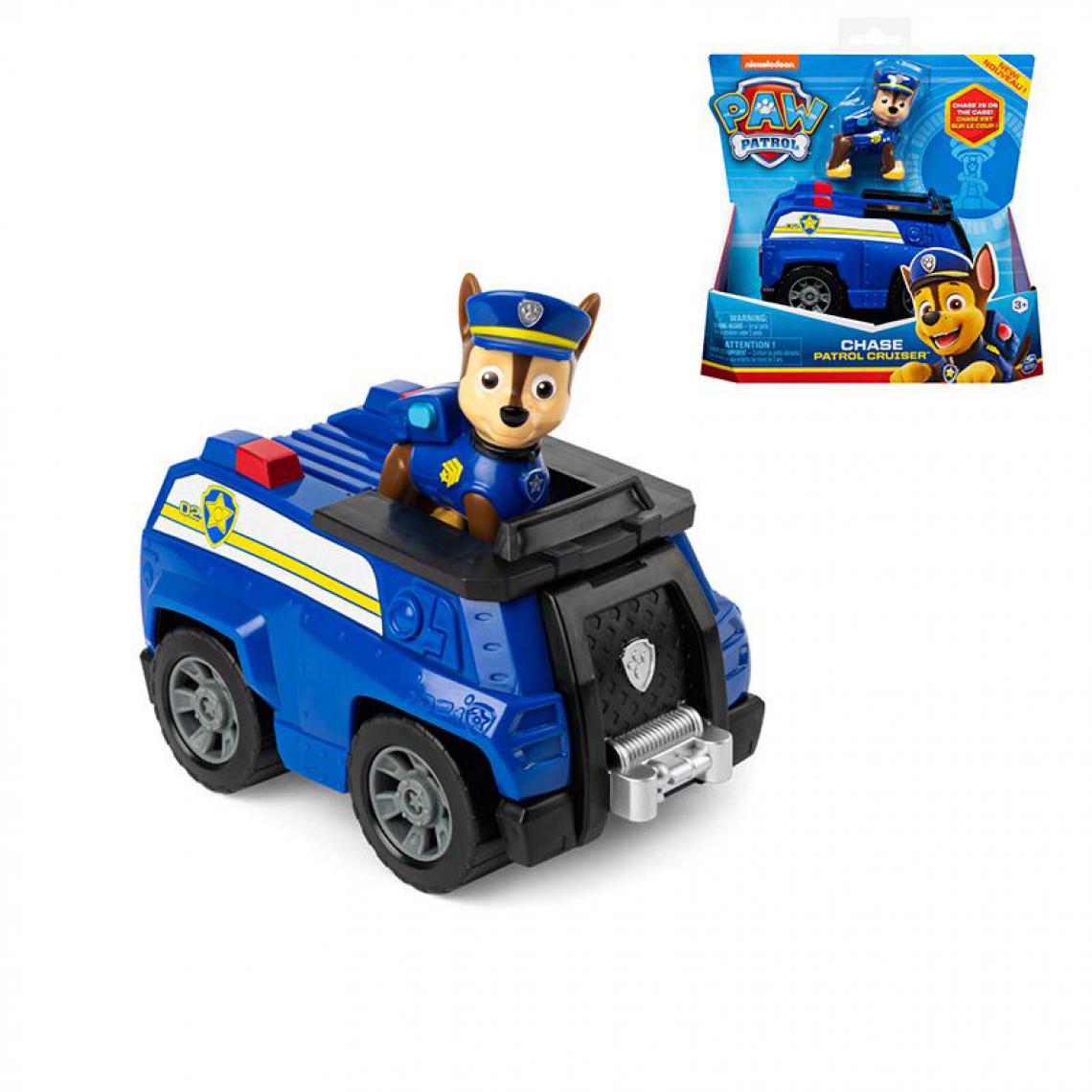 Paw Patrol - Véhicule Paw Patrol Avec Figurine de Chase    ,13 * 8 * 10  cm- Bleu  - Voitures