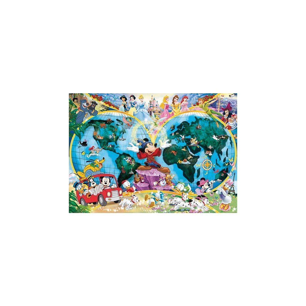 Ravensburger - Puzzle 1000 pièces - Le monde magique de Disney en mappemonde - Animaux