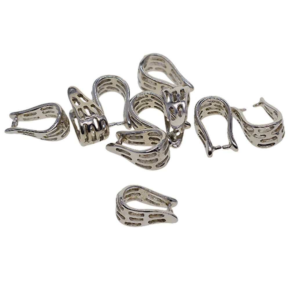 marque generique - 10pcs cuivre pincement Bails pendentifs breloques pince pince bijoux DIY 12.5x7x6mm - Perles