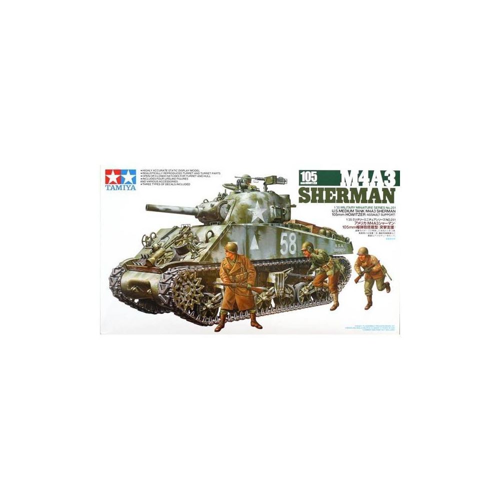 Tamiya - Maquette Char M4a3 Sherman 105mm Howtzer - Chars