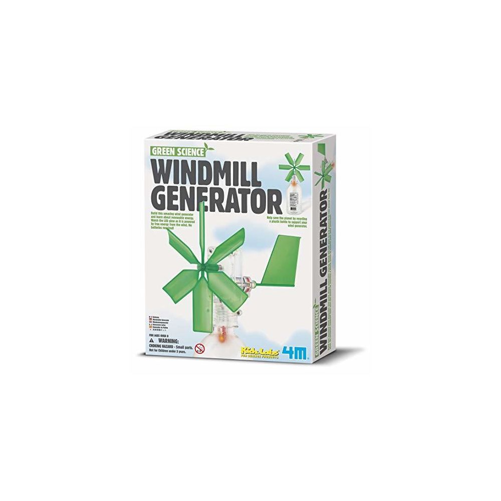 4M - 4M Green Science Windmill Generator Kit (Packaging May Vary) DIY Green Alternative Energy Lab - STEM Toys Educational Gift for Kids & Teens Girls & Boys - Jeux d'éveil