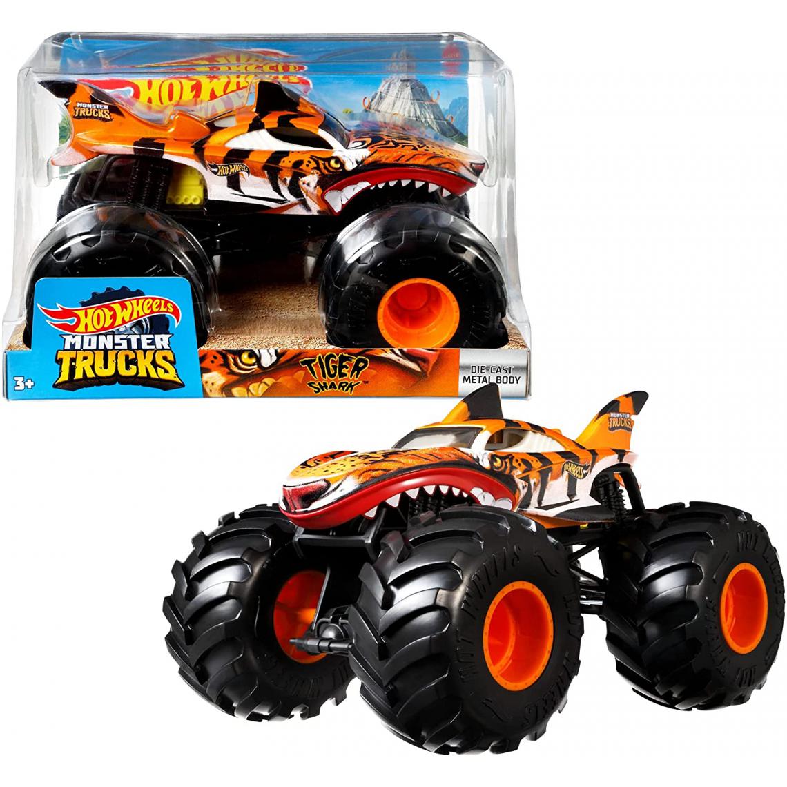 Hot Wheels - Monster Trucks Tiger Shark 1:24 - Voiture de collection miniature