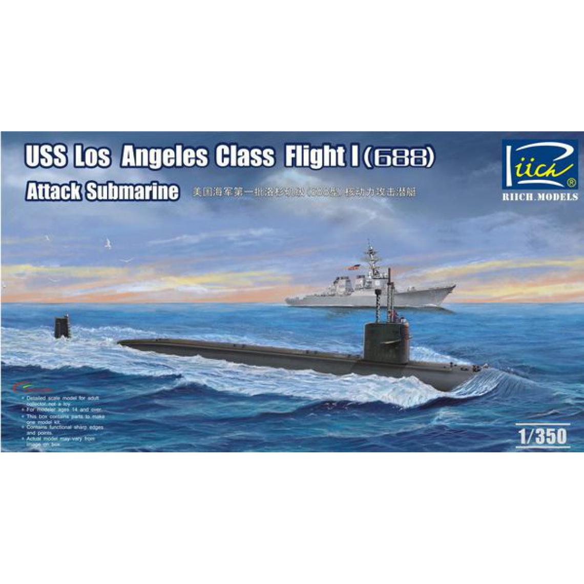 Riich Models - USS Los Angeles Class Flight I(688) Atta Attack Submarine- 1:350e - Riich Models - Accessoires et pièces