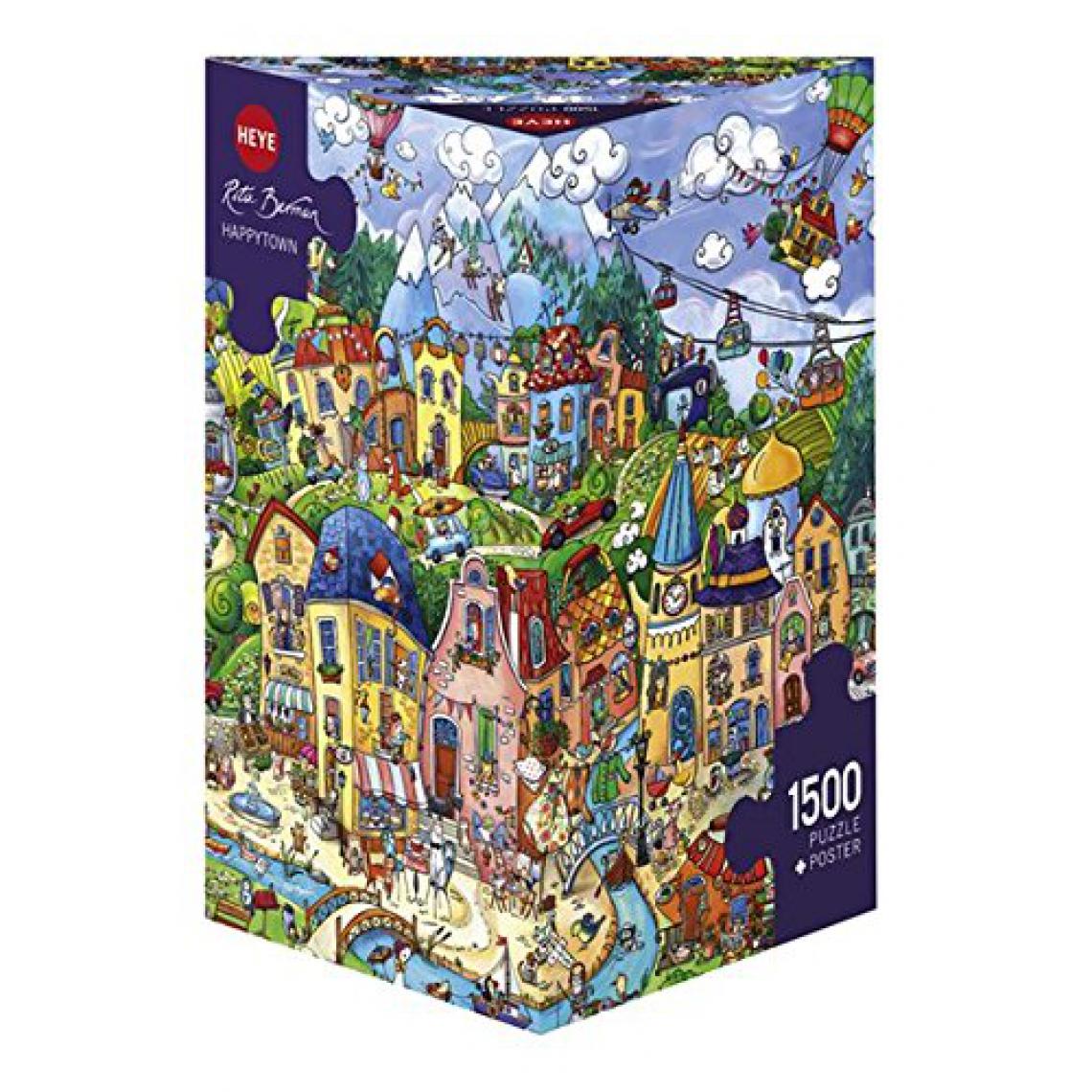 Heye - Heye- Puzzle Happytown 1500 Pièces, 29744, Multicolore - Animaux