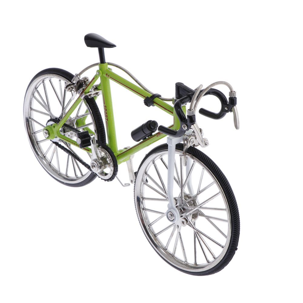 marque generique - 1/10 Échelle Simulé Alliage Vélo De Montagne Vélo Modèle Décor À La Maison Vert B - Motos