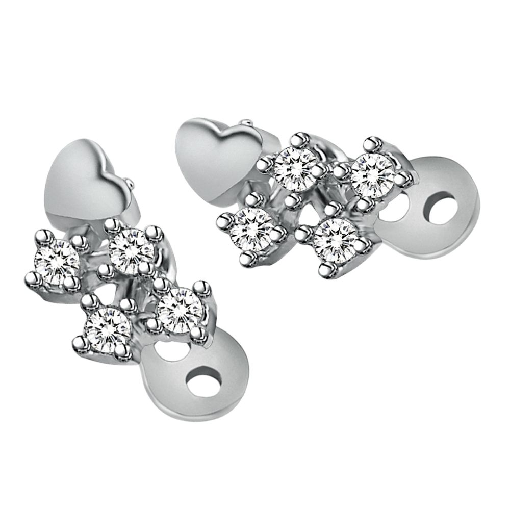marque generique - 2pcs ancrage dermique et base acier titane piercing bijoux coeur 3 - Perles
