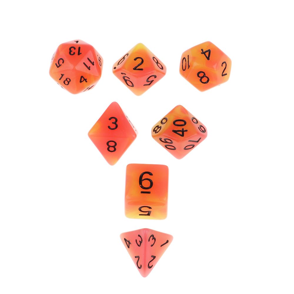 marque generique - 7pcs polyhedral Dice Set for Dungeons and Dragons Jeu de société RPG Rouge Jaune - Jeux de rôles