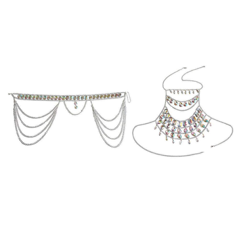 marque generique - Summer Beach Halter taille chaîne jupe perles gland brillant bijoux de corps argent - Perles