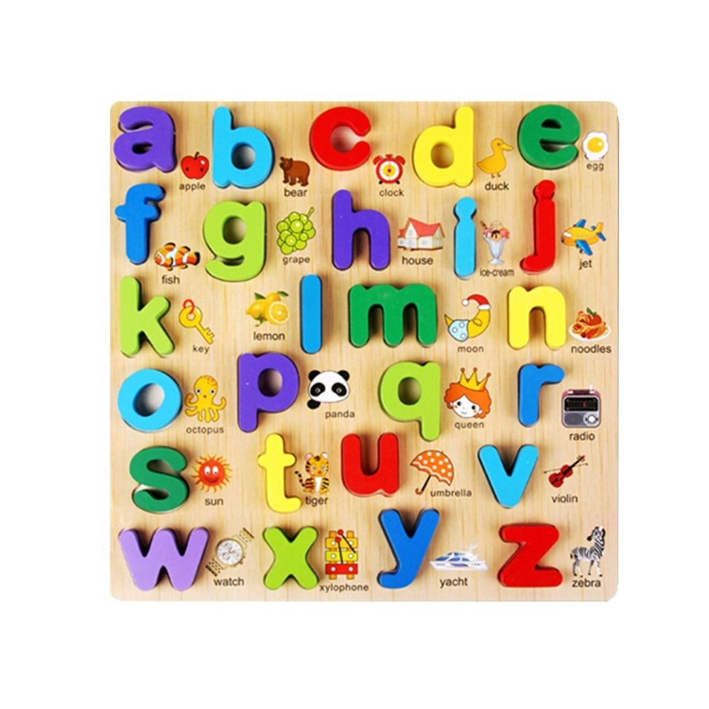 Wewoo - Jeu d'éveil Puzzle Alphabet En Bois Jouets Éducatifs Conseil Cognitive Plaque - Briques et blocs