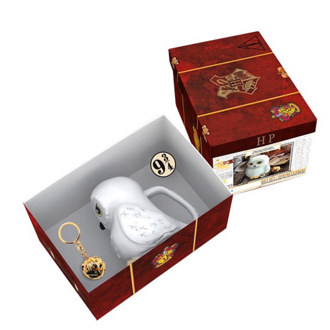 Wow Stuff - Coffret cadeau Pack Harry Potter Mug 3D Hedwige + Porte clés Vif d Or + Pins - Films et séries