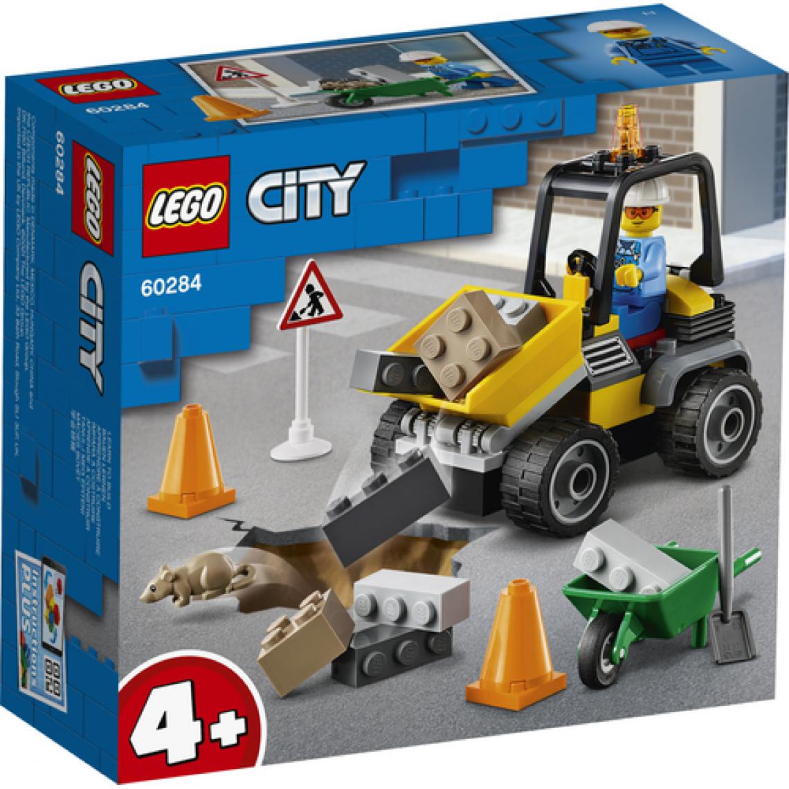 Lego - LEGO City 60284 Le camion de chantier, chargeur frontal a benne basculante, jouet voiture pour garçon ou fille de 4 ans et plus - Briques Lego