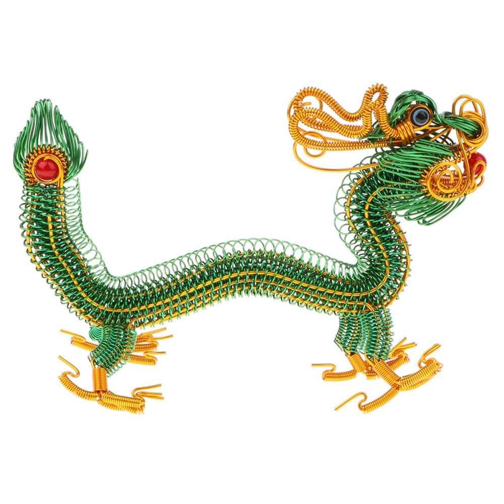 marque generique - Ornement de bureau en métal de modèle chinois de dragon fabriqué à la main - vert - Accessoires maquettes