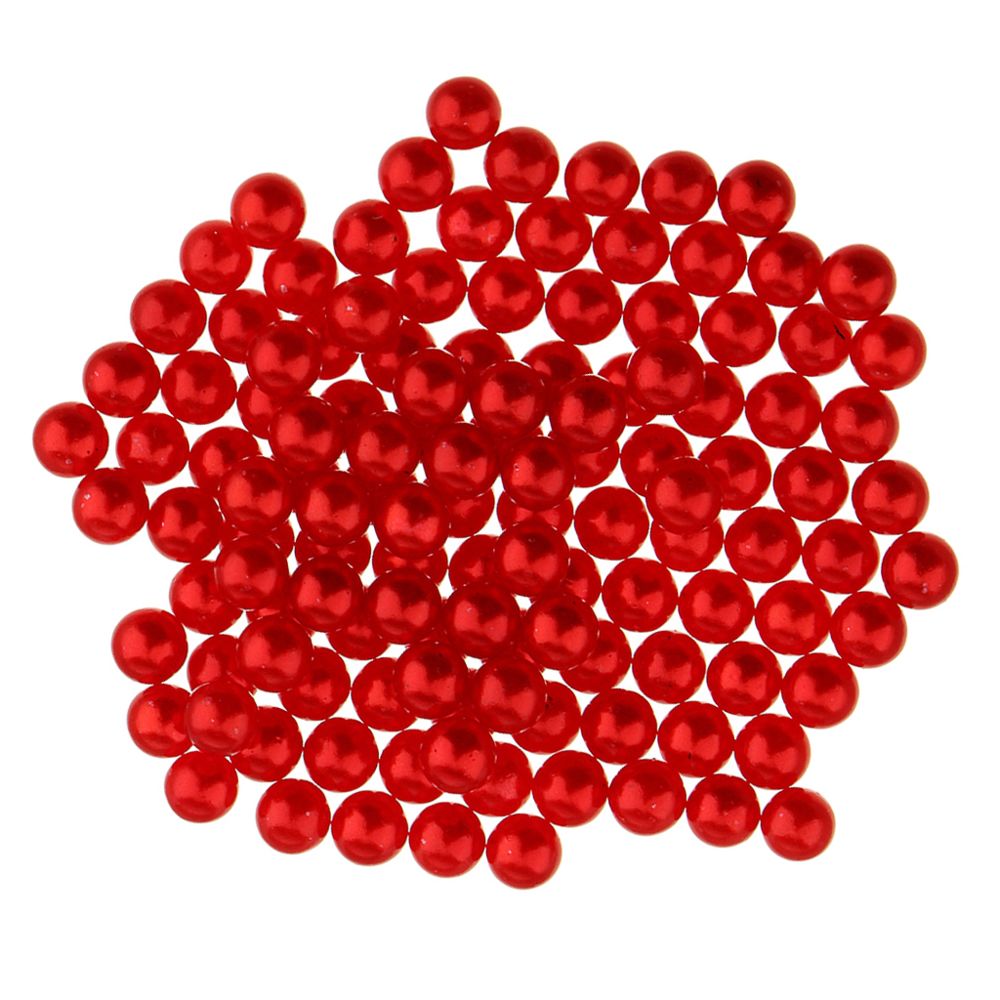 marque generique - 150 pcs imitation perle sans trou abs en plastique charme diy lâche perles rouge - Perles