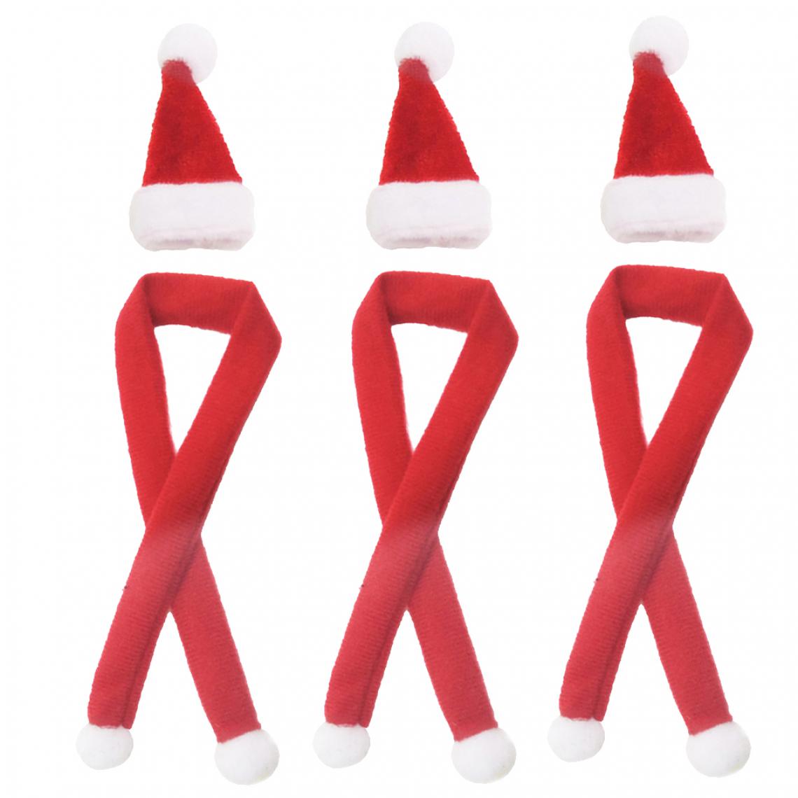 marque generique - Chapeau de Noël et Écharpe Convient pour 1/12 BJD Dolls - Accessoires maquettes