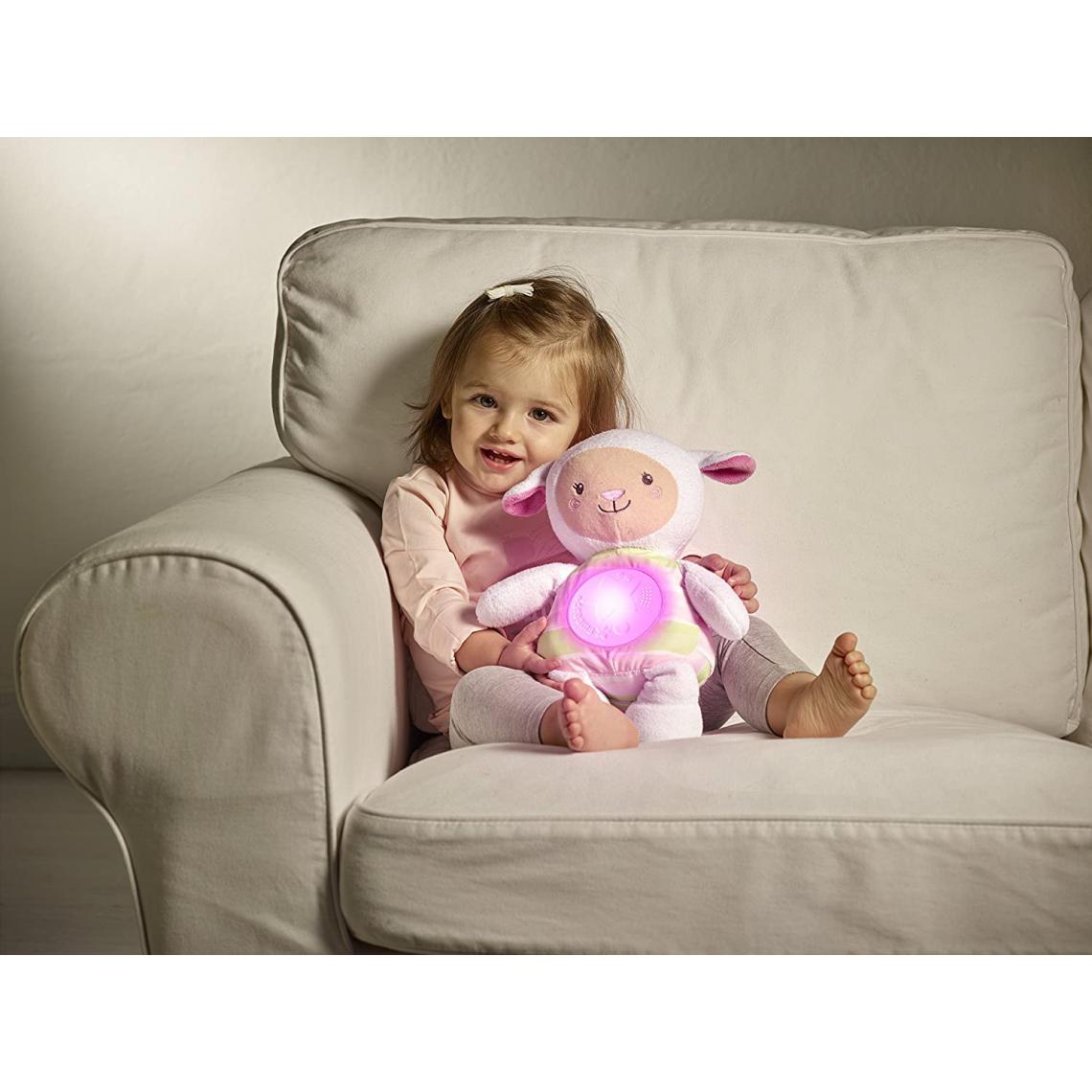 Chicco - peluche douce musicale et lumineuse Mouton rose - Peluches interactives