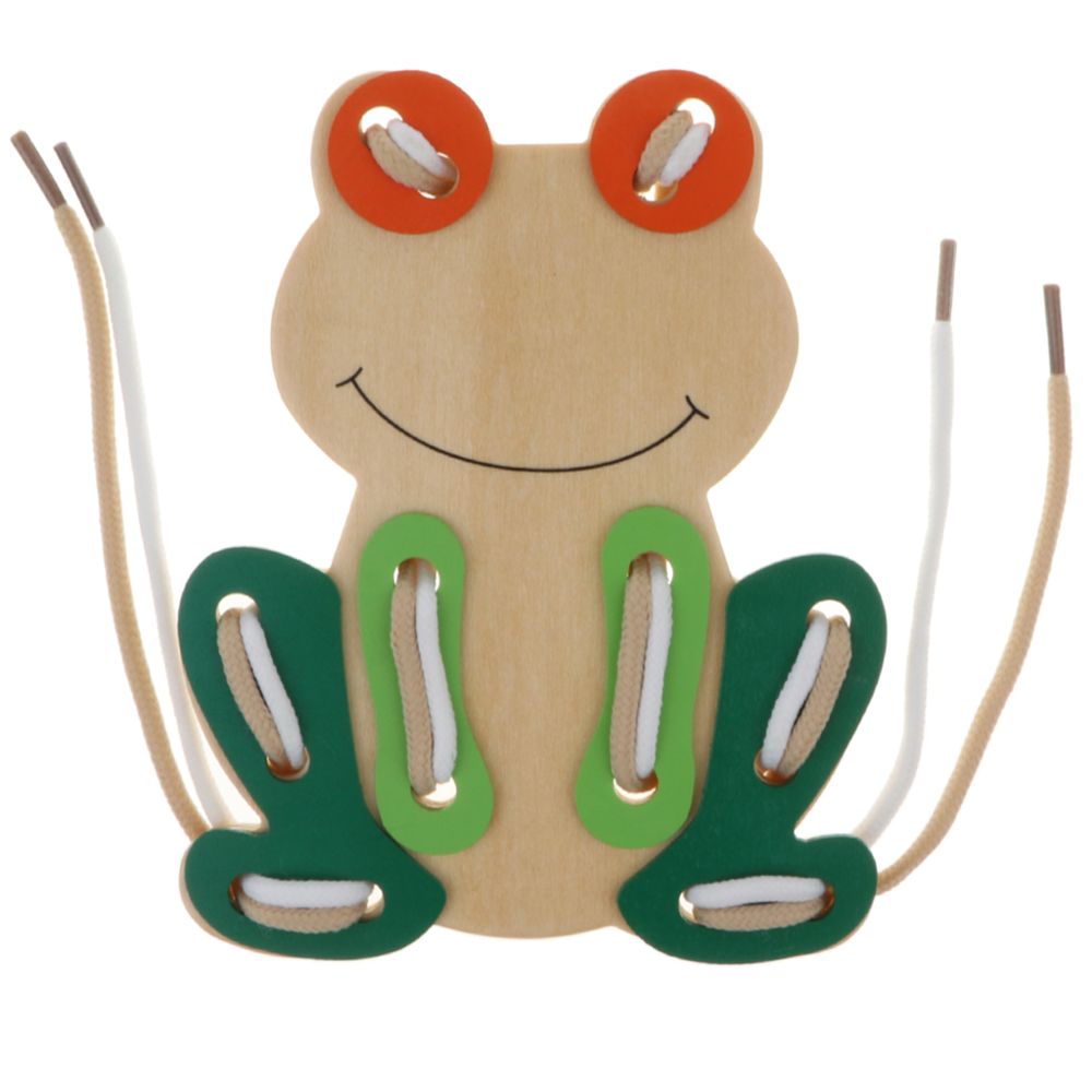 marque generique - filetage en bois enfants laçage jouet activité éducative lacets grenouille jeu grenouille - Jeux d'éveil