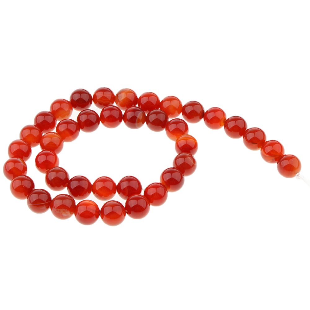 marque generique - agate rayée rouge pierre précieuse ronde lâche quartz pour la fabrication de bijoux 10mm - Perles